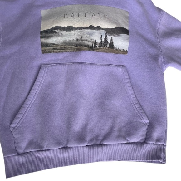 Purple hoodie made in Ukraine size 9/10 Karpatian Mountains‎ NWOT - Picture 9 of 13